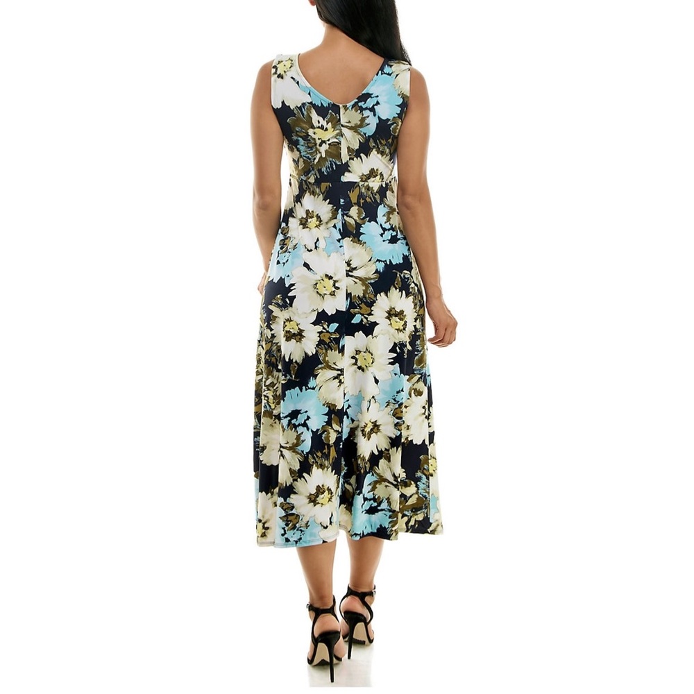 NWT Nina Leonard Tie Front Maxi Dress Size Medium - Picture 2 of 6